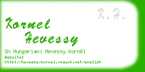 kornel hevessy business card